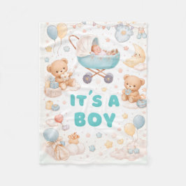 Manta Polar It’s a Boy Baby Announcement Design