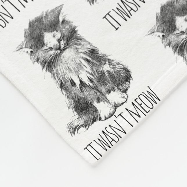 Manta Polar It Wasn't Meow Cute Fluffy Kitten (Esquina)