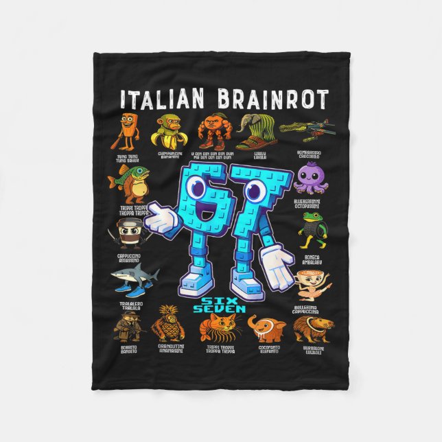 Manta Polar Italian Brainrot Funny 67 Meme Birthday Decoration (Anverso)