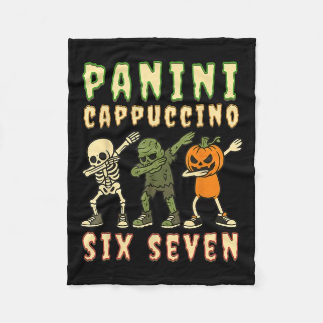 Manta Polar Italian Brainrot Halloween Panini Cappuccino Six S (Anverso)