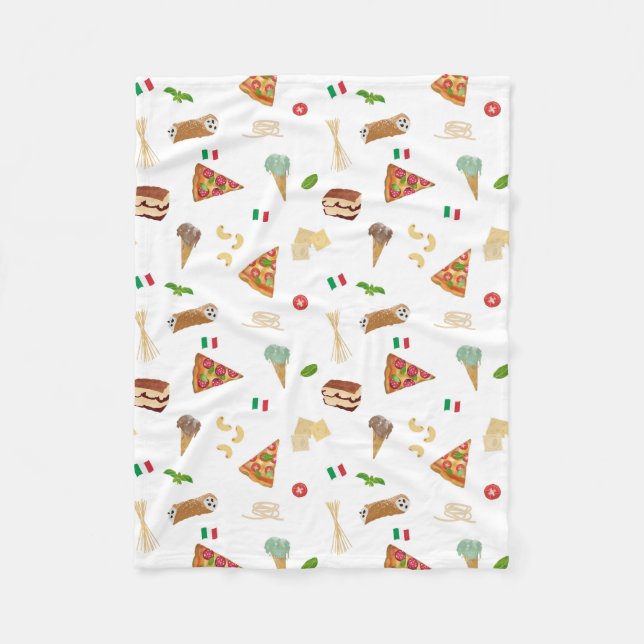 Manta Polar Italian Food Pizza Pasta Tiramisu Pattern (Anverso)