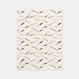 Manta Polar Italian Vintage Knives Illustrated Pattern Fleece