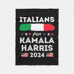 Manta Polar Italianos por Kamala Harris 2024 bandera de Italia