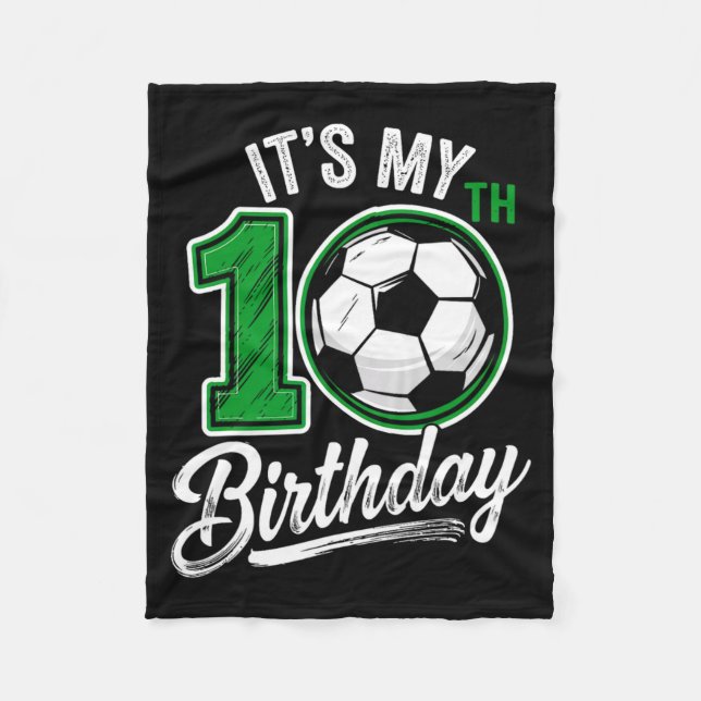 Manta Polar Its My 10th Birthday Soccer 10 Years Old Birthday  (Anverso)