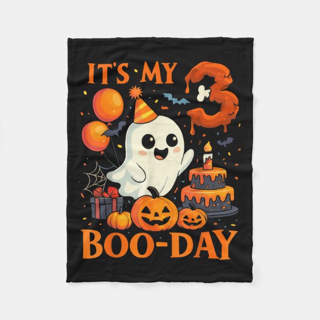 Manta Polar It's My 3rd Boo-day Birthday Halloween Ghost 3 Yea (Anverso)