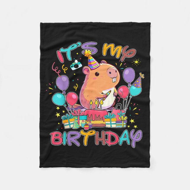 Manta Polar Its My Birthday Capybara Lovers Birthday Party Boy (Anverso)