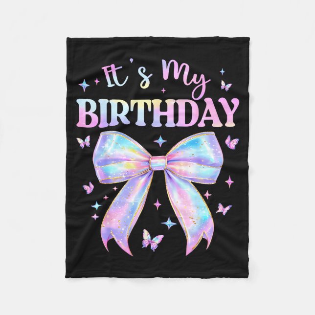 Manta Polar It's My Birthday Tie Dye Coquette Bow Butterfly Bi (Anverso)
