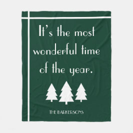 Manta Polar It's The Most Wonderful Time Dark Green Holiday