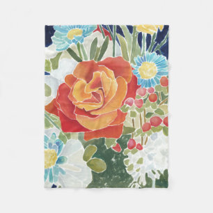 Manta Polar IV floral de medianoche
