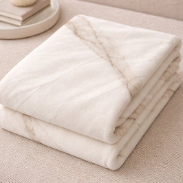 Manta Polar Ivory Quarry Veins Fleece Blanket