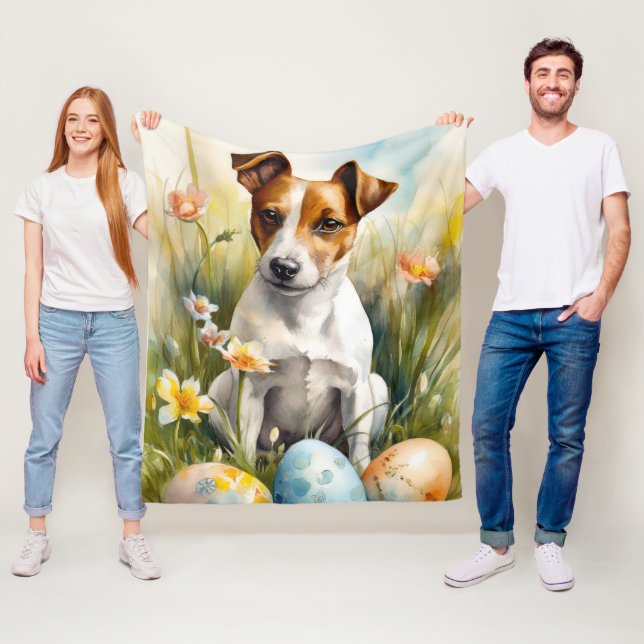 Manta Polar Jack Russell con huevos de Pascua (In situ)
