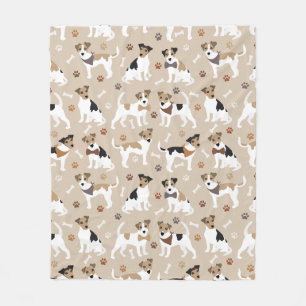 Manta Polar Jack Russell Terrier Paws and Bones Fleece Blanket