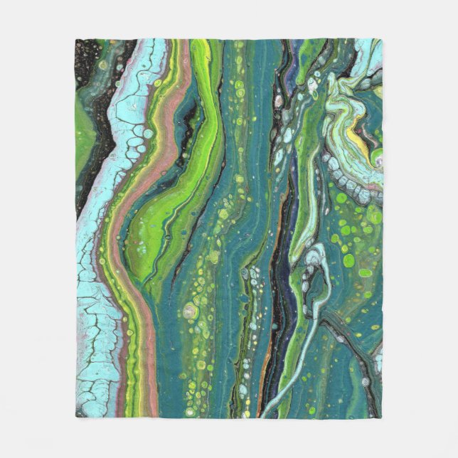 Manta Polar Jada 3 Crazy Green Abstract Throw Blanket (Anverso)