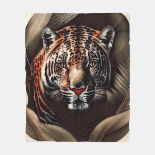 Manta Polar Jaguar Majestuoso - Rey De La Selva