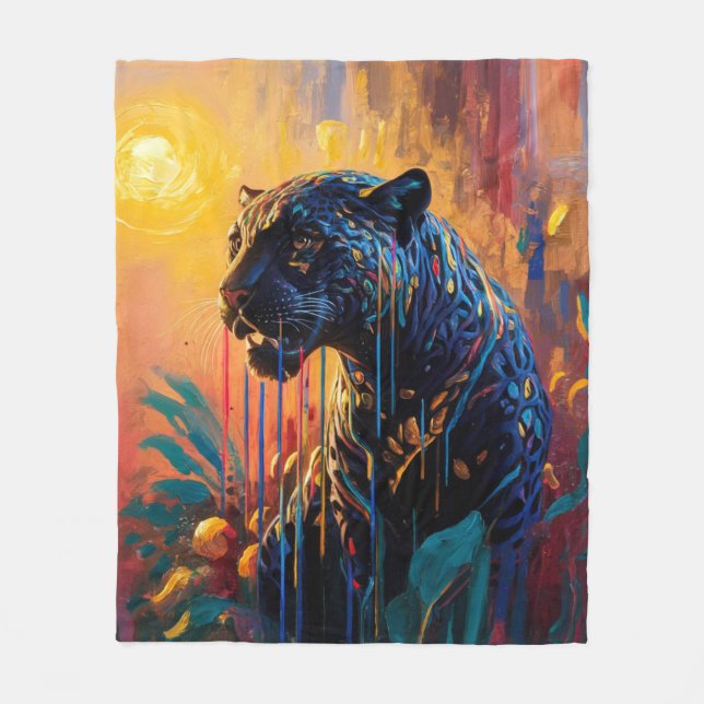 Manta Polar Jaguar negro (Anverso)