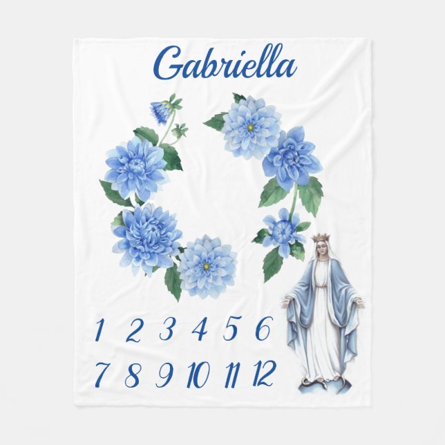 Manta Polar Jalón bendecido católico del bebé del Virgen María (Anverso)