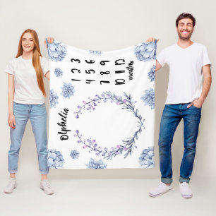 Manta Polar Jalón floral violeta del bebé