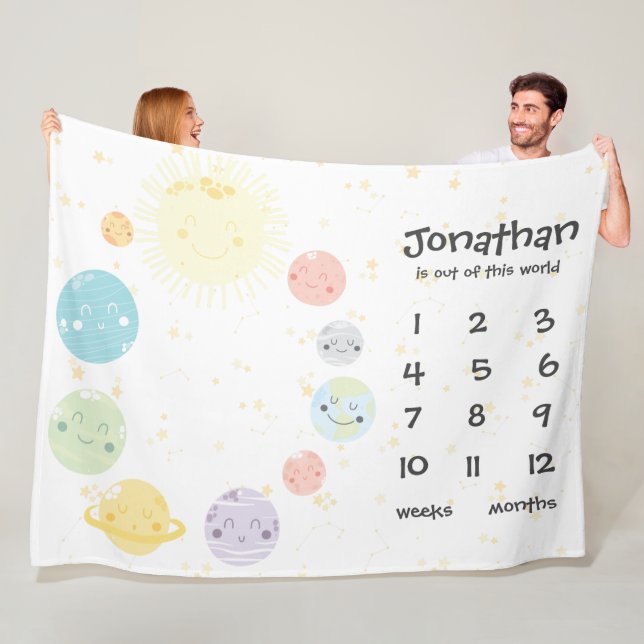 Manta Polar Jalón lindo del bebé de los planetas de la vía (In situ)