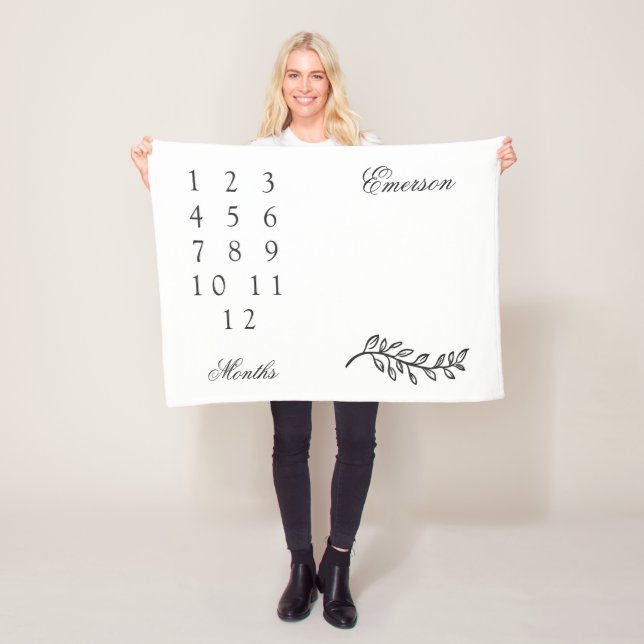 Manta Polar Jalón mensual del bebé elegante de la ramita (In situ)