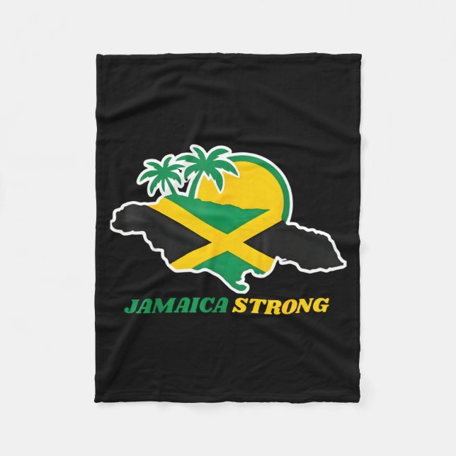 Manta Polar Jamaica Strong I Love Jamaican Flag Heart Women Me (Anverso)
