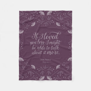 Manta Polar Jane Austen Emma Purple Floral Love Quita