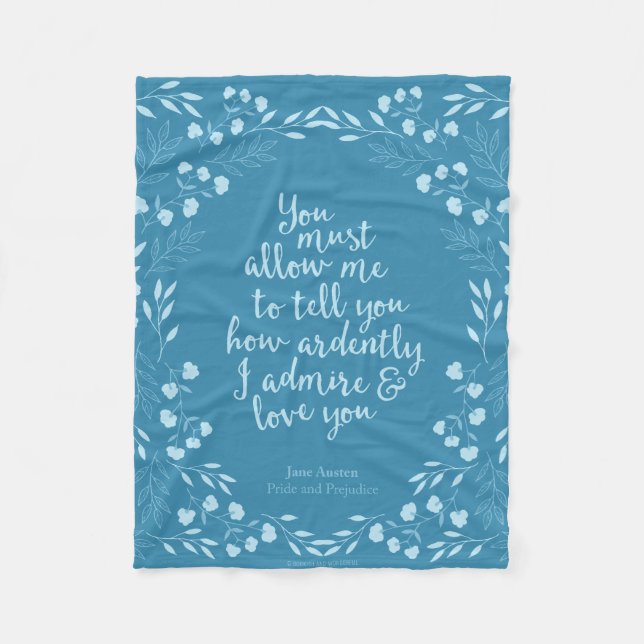 Manta Polar Jane Austen Orgullo y Prejuicio Amor Floral (Anverso)