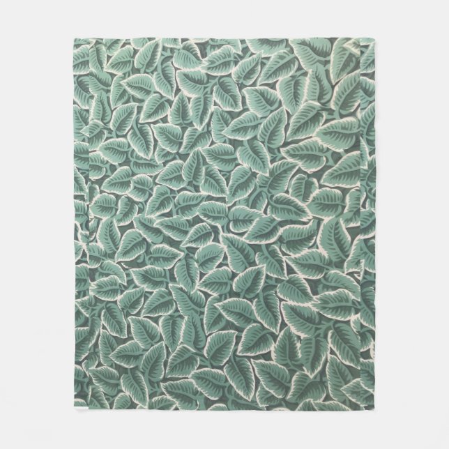 Manta Polar Jane Austen's Home Leaf Wallpaper (Anverso)