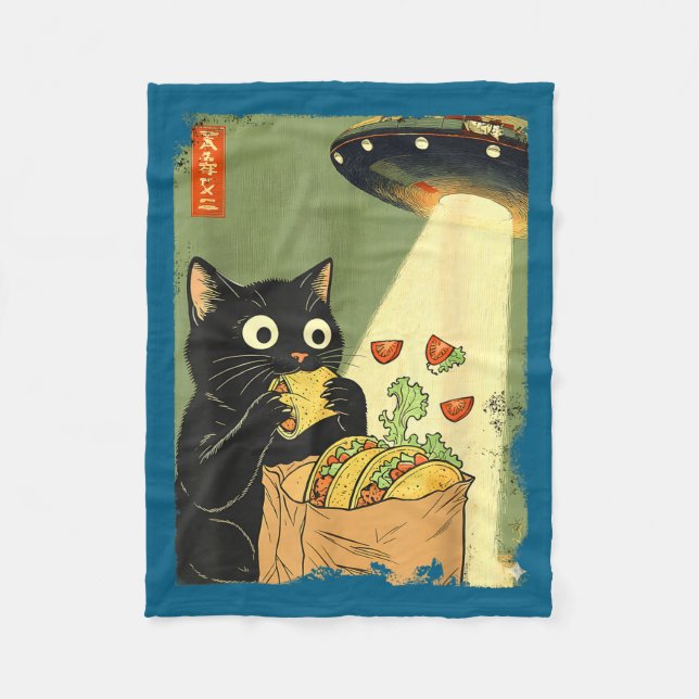 Manta Polar Japanese UFO Tacos Cat Anime (Anverso)
