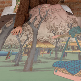 Manta Polar Jardín De Ciruelas Por Hiroshige