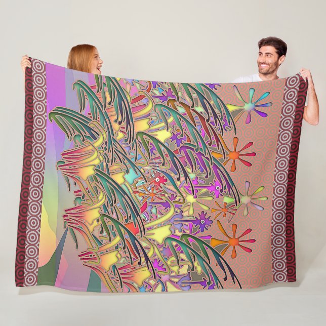 Manta Polar Jardín de flores exóticas (In situ)