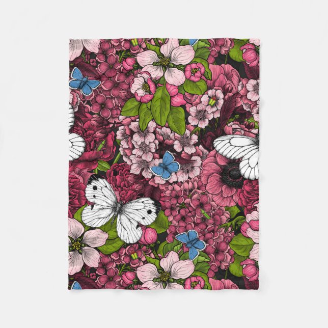 Manta Polar Jardín de primavera (Anverso)