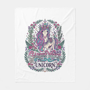 Manta Polar Jardín de Unicornios Bruja Unicornio Ropa Colorida
