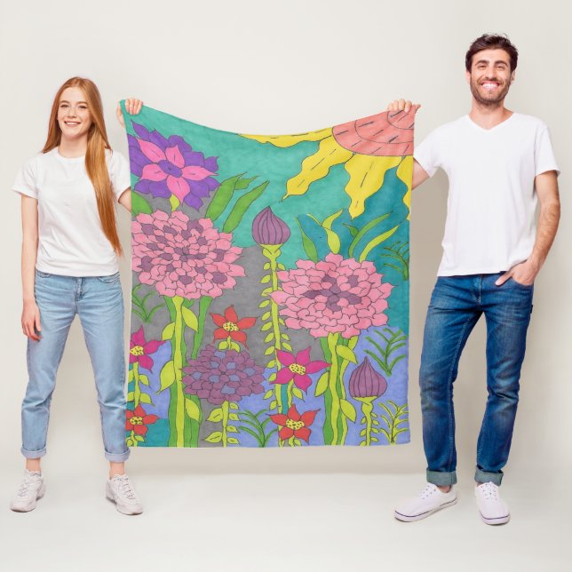 Manta Polar Jardín floral de primavera (In situ)