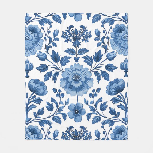 Manta Polar Jardín floral ruso francés (Anverso)