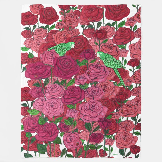 Manta Polar Jardín Rosa (Anverso)