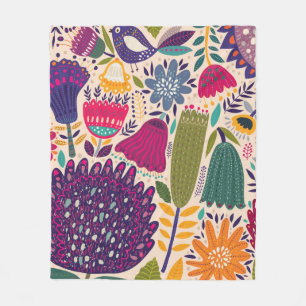 Manta Polar Jardín tropical. Colección de primavera 
