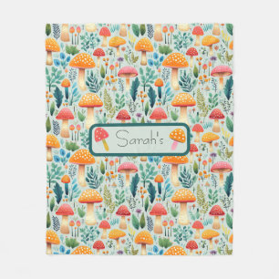 Manta Polar Jardín verde de los hongos