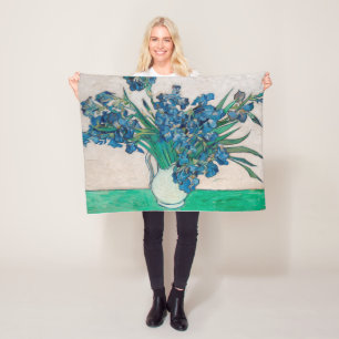 Manta Polar Jarrón con Iris, Van Gogh
