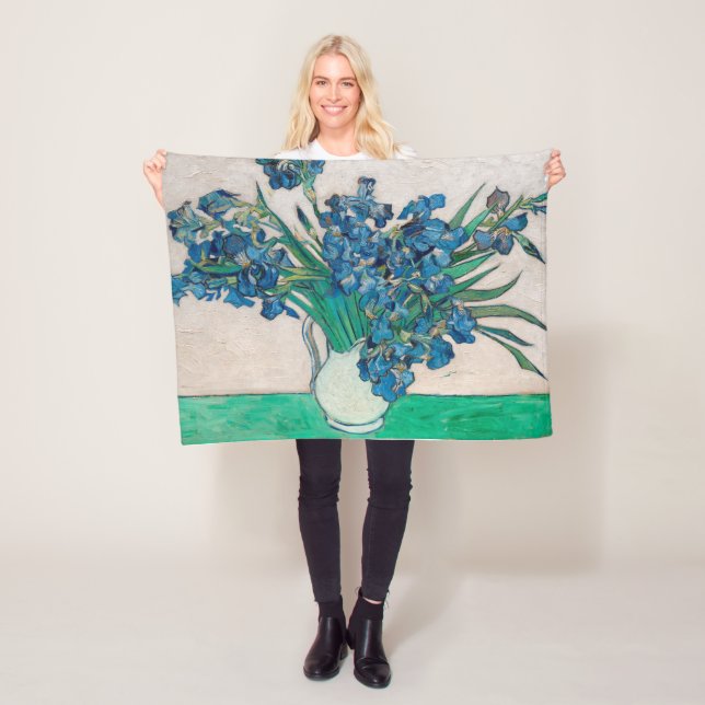 Manta Polar Jarrón con Iris, Van Gogh (In situ)