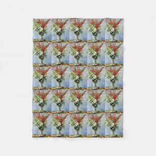 Manta Polar jarrón de flores vintage bouquet Monet artista fam