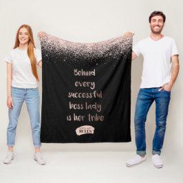 Manta Polar Jefe motivacional Lady Rosa Purpurina de oro negro