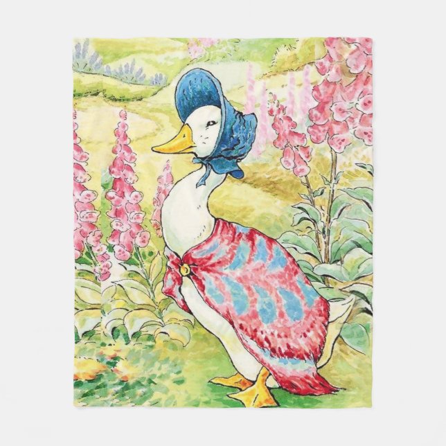 Manta Polar "Jemima Puddle Duck" por Beatrix Potter (Anverso)