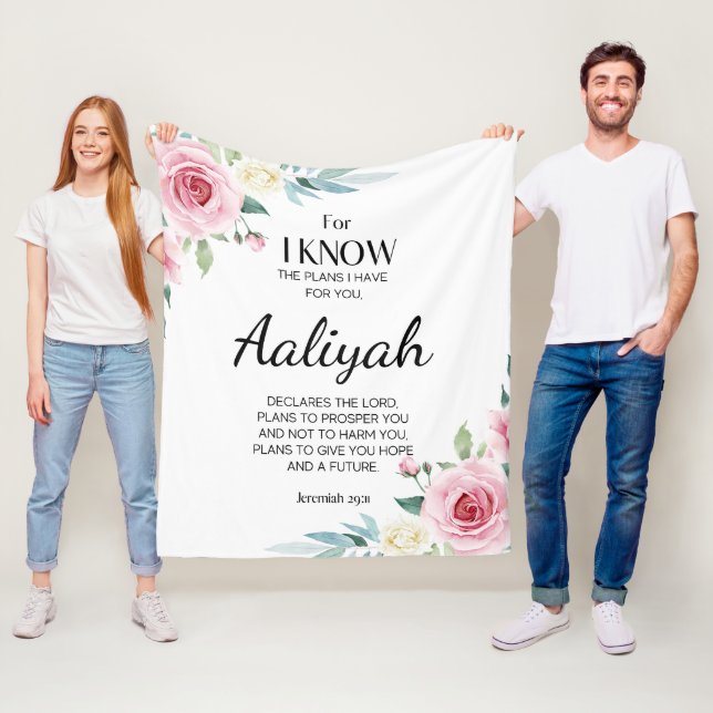Manta Polar Jeremiah 29:11 Rosa Rosa Personalizada (In situ)