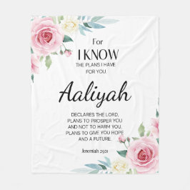 Manta Polar Jeremiah 29:11 Rosa Rosa Personalizada