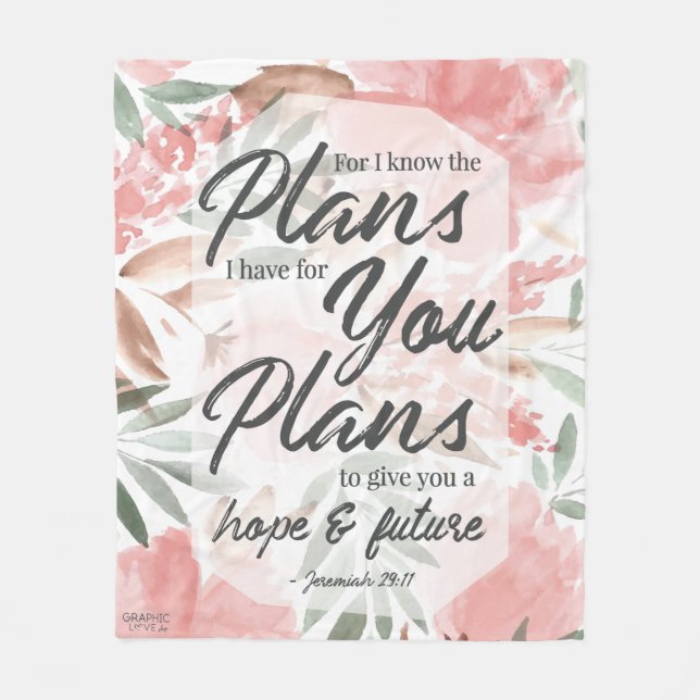 Manta Polar Jeremías 29:11 Escritura: GraphicLoveShop (Anverso)