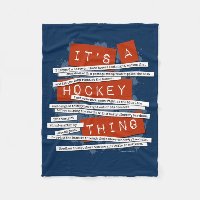 Manta Polar Jerga de hockey Fleece Blanket (Anverso)