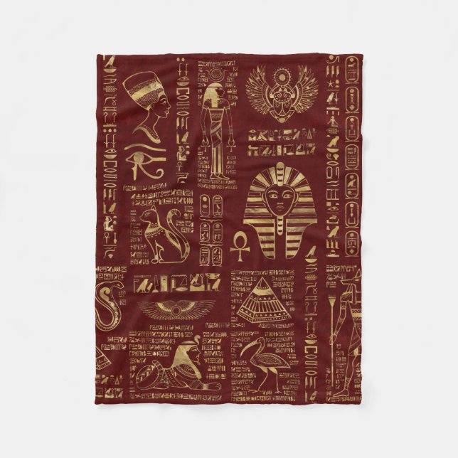 Manta Polar Jeroglíficos y cuero egipcios del rojo de los (Anverso)