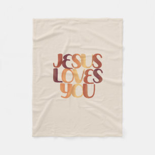 Manta Polar Jesús ama el diseño de la tipografía cristiana