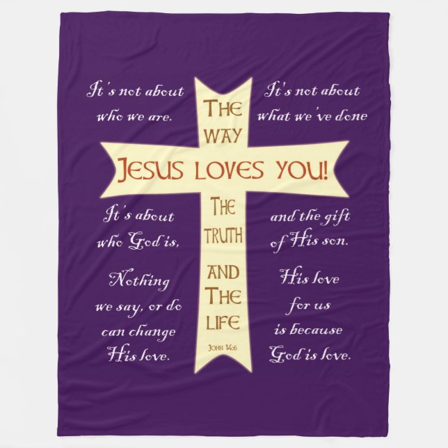 Manta Polar Jesus Blanket - Purple Fleece (Anverso)