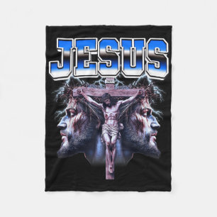 Manta Polar Jesús Cruzado Cristiano 90 Estilo Bootleg